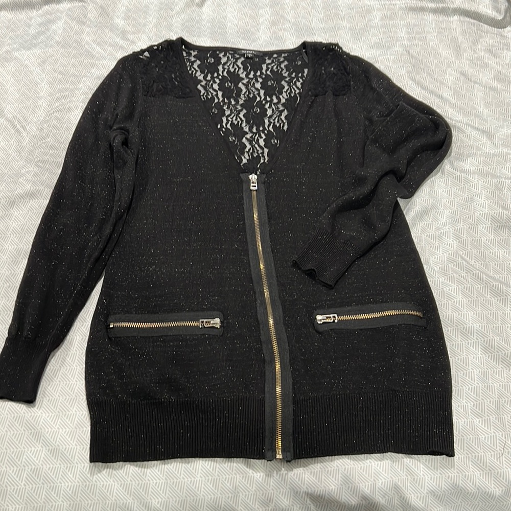 DONATED XOXO Longe Sleeve Sparkly Sweater
